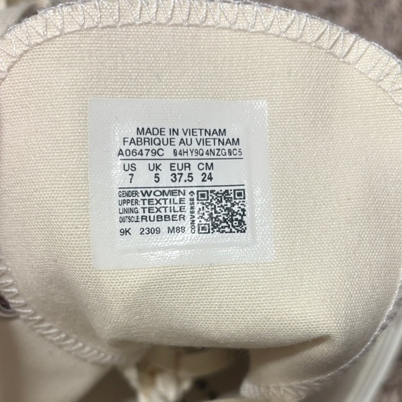 Converse Women's Off-White High-Top Wedge Sneakers - Picture 5 of 6